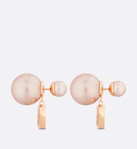 dior tribales earrings pink-finish metal and pink resin pearls|christian Dior pearl earrings price.